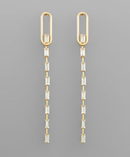 Load image into Gallery viewer, Baguette Bead Row Drop Earrings
