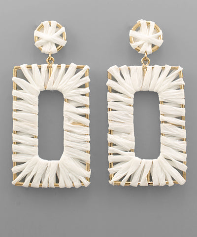 Raffia Oversize Rectangle Earrings