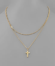 Load image into Gallery viewer, Nugget Textured Cross Necklace
