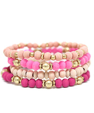 Load image into Gallery viewer, 4 Row Wood Ball Bracelet
