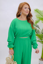 Load image into Gallery viewer, My Luck Set Crop Top- Green
