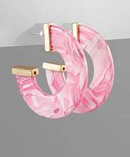 Load image into Gallery viewer, Metal Edge Acrylic Hoops
