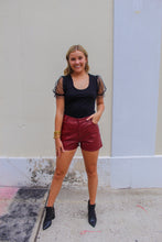 Load image into Gallery viewer, Lyndon Scoop Neck Mesh Puff Sleeve Top- Black
