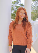 Load image into Gallery viewer, Shannon Pullover Knit Sweater- Rust
