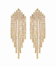 Load image into Gallery viewer, Triangle Crystal Fringe Earrings
