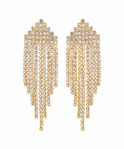 Triangle Crystal Fringe Earrings