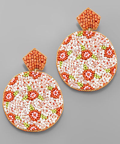 Flower Disk Beads Earrings