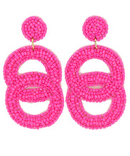 Load image into Gallery viewer, Beaded Circle Link Earrings
