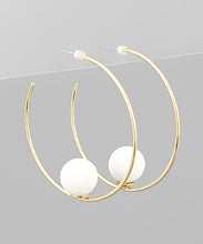 Load image into Gallery viewer, Color Ball Inside Beaded Hoops
