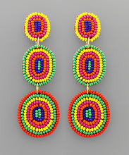 Load image into Gallery viewer, Bead Oval Drop Earrings
