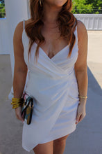 Load image into Gallery viewer, Aria Wrapped Mini Dress- Ivory
