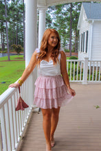 Load image into Gallery viewer, Sweet Memories Ruffle Mini Skirt- Light Pink
