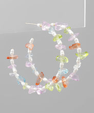 Load image into Gallery viewer, Chip Stone &amp; Pearl Hoops
