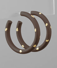 Load image into Gallery viewer, Gold Dot Paint Hoops
