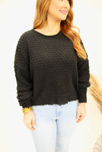 Load image into Gallery viewer, Leisure Time Long Sleeve Sweater- Black

