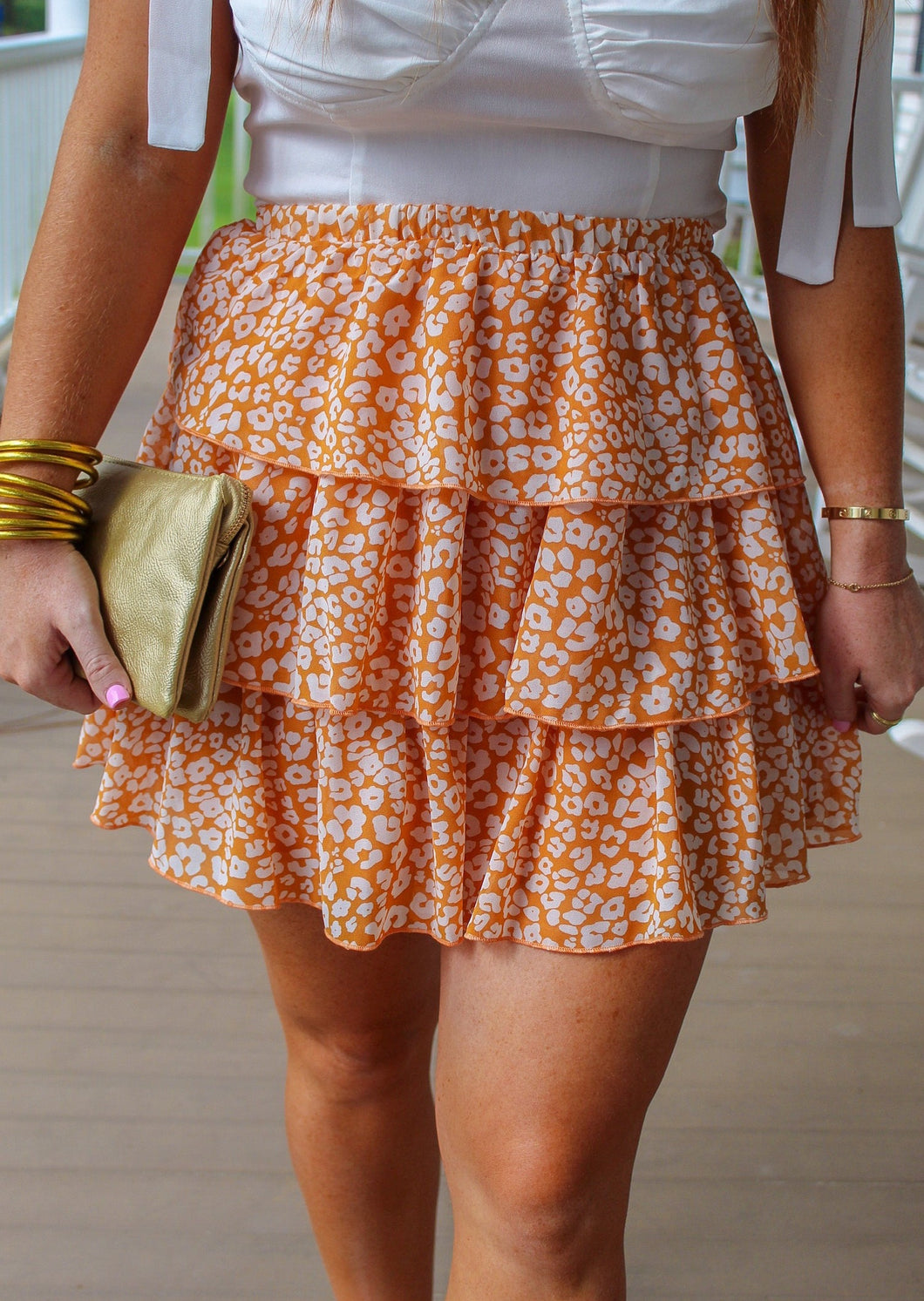 Sweet Memories Ruffle Mini Skirt- Orange