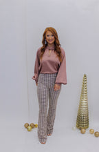 Load image into Gallery viewer, Wishful Mock Neck Satin Blouse- Mauve
