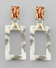 Load image into Gallery viewer, Acrylic &amp; Glass Square Earrings
