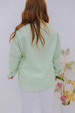 Load image into Gallery viewer, Candy Oversized Stripe Button Up- Green
