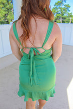 Load image into Gallery viewer, Double Trouble Sleeveless Ruffle Dress- Green
