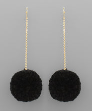 Load image into Gallery viewer, Pompom Chain Drop Earrings
