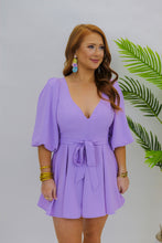 Load image into Gallery viewer, Roxa Belted Romper- Lavender
