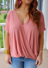 Load image into Gallery viewer, Somer Oversized V Neck Top- Rose
