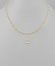 Load image into Gallery viewer, Double Chain Square Necklace
