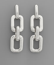 Load image into Gallery viewer, Rectangle Chain Drop Earrings
