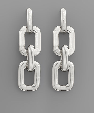 Rectangle Chain Drop Earrings