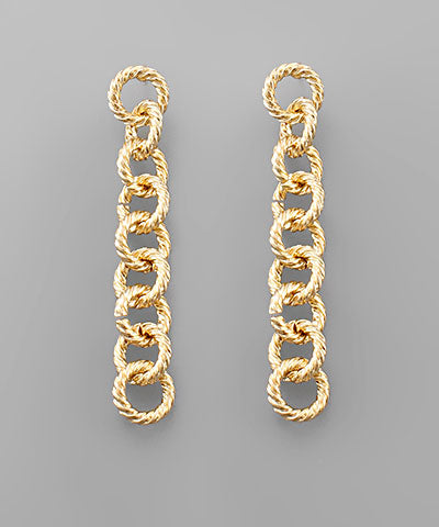 Round Chain Row Earrings