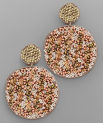 Multi Bead 2 Disk Earrings