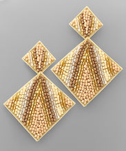 Load image into Gallery viewer, Stripe Bead Square Earrings
