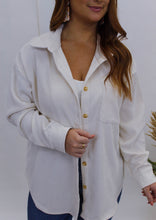 Load image into Gallery viewer, Fate Corduroy Button Up Shacket- Ivory
