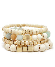 Load image into Gallery viewer, 4 Row Wood Bracelet
