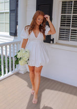 Load image into Gallery viewer, Dream State Bubble Mini Dress- White
