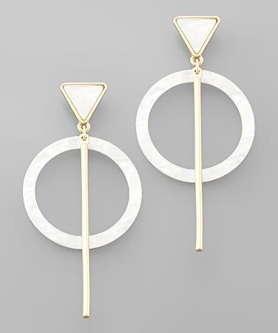 Triangle & Circle Bar Earrings
