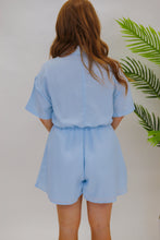 Load image into Gallery viewer, Your Love Short Sleeve Button Romper- Sky Blue
