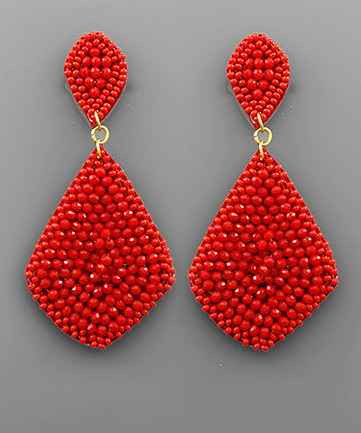 Bead Rhombus Dangle Earrings