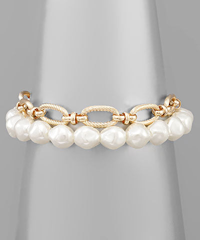 Pearl & Chain Bracelet