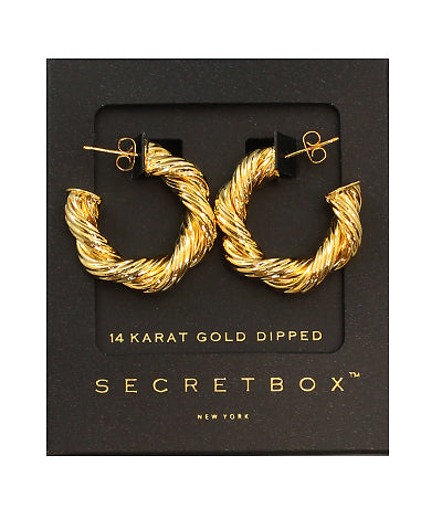 Layer Textured Twisted Hoops