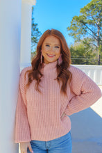 Load image into Gallery viewer, Patti Mock Neck Knit Sweater- Pale Pink

