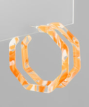 Load image into Gallery viewer, Octagon Acrylic Open Hoops
