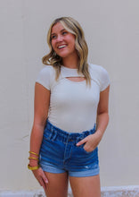 Load image into Gallery viewer, Iris Ribbed Peakaboo Bodysuit- Stone
