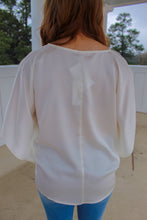 Load image into Gallery viewer, Adalee Kimono Sleeve V Neck Blouse- Cream
