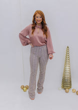 Load image into Gallery viewer, Back to Business Tweed Flare Pants- Mocha Multi
