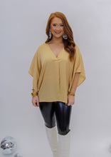 Load image into Gallery viewer, Beckie V Neck Satin Blouse-Taupe
