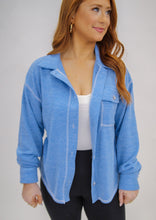 Load image into Gallery viewer, Blissfull Button Down Shacket- Blue
