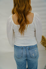 Load image into Gallery viewer, Adore You Smocked Blouse- White
