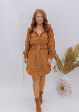 Load image into Gallery viewer, Fall Night Corduroy Dress- Camel
